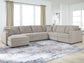 ModMax Luxe 5-Piece Sectional with Storage Chaise and Pop Up Sleeper