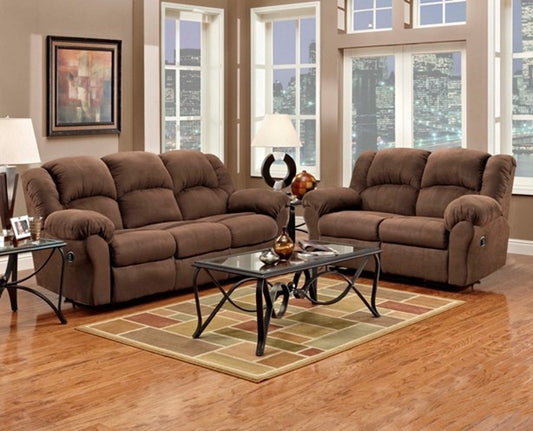 Aruba Chocolate Reclining Sofa & Loveseat