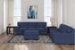 Blue Nuvella Sofa & Loveseat