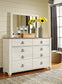 Willowton King Panel Bed with Mirrored Dresser and Chest