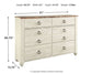 Willowton King/California King Panel Headboard with Dresser