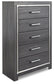 Lodanna Full Panel Bed with Mirrored Dresser, Chest and 2 Nightstands