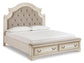 Realyn California King Upholstered Bed with 2 Nightstands