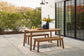Janiyah Outdoor Dining Table and 2 Benches