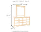 Huey Vineyard Twin Sleigh Headboard with Mirrored Dresser and Chest